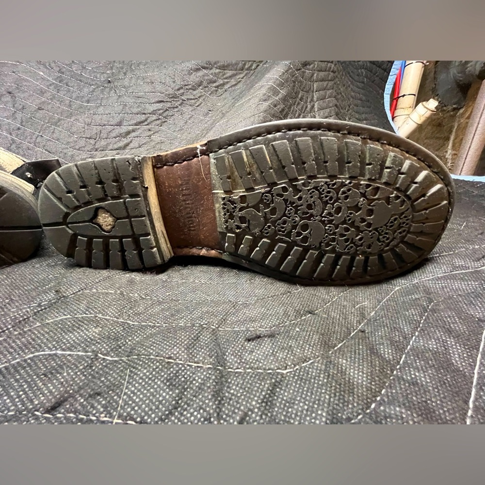 AFFLICTION Men's Combat Boots Distressed Soft Leather Lace Up Side Patch Size 13